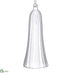 Silk Plants Direct Glass Bell Ornament - Clear Frosted - Pack of 6