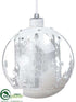 Silk Plants Direct Reindeer Ball Ornament - White - Pack of 4