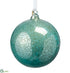 Silk Plants Direct Glass Ball Ornament - Teal  - Pack of 6