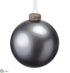 Silk Plants Direct Glass Ball Ornament - Pewter Platinum - Pack of 4