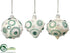 Silk Plants Direct Glass Ball, Onion, Heart Ornament - White - Pack of 2