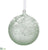 Snowed Glass Ball Ornament - Seafoam White - Pack of 4