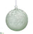 Snowed Glass Ball Ornament - Seafoam White - Pack of 6