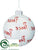 Peace Ball Ornament - White Red - Pack of 6