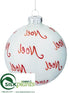 Silk Plants Direct Noel Ball Ornament - White Red - Pack of 6