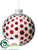 Pokla Dot Ball Ornament - White Red - Pack of 6