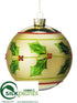 Silk Plants Direct Holly Ball Ornament - Gold Green - Pack of 6