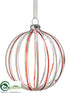 Silk Plants Direct Ball Ornament - Red White - Pack of 6