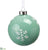 Snowflake Glass Ball Ornament - Seafoam White - Pack of 4