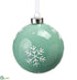 Silk Plants Direct Snowflake Glass Ball Ornament - Seafoam White - Pack of 4