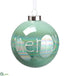 Silk Plants Direct Merry Christmas Glass Ball Ornament - Seafoam White - Pack of 4