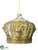 Crown Ornament - Gold Clear - Pack of 6