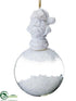 Silk Plants Direct Santa Ball Ornament - Clear White - Pack of 6