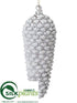 Silk Plants Direct Pine Cone Ornament - White Antique - Pack of 6