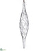 Silk Plants Direct Glass Finial Ornament - Clear - Pack of 6