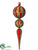 Finial Ornament - Red Green - Pack of 6