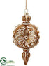 Silk Plants Direct Finial Ornament - Gold Antique - Pack of 6