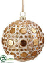Silk Plants Direct Ball Ornament - Gold Antique - Pack of 6