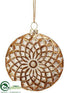 Silk Plants Direct Medallion Ornament - Gold Antique - Pack of 12