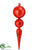 Finial Ornament - Red - Pack of 6