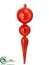 Silk Plants Direct Finial Ornament - Red - Pack of 6
