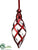 Glass Finial Ornament - Red Clear - Pack of 6