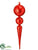 Finial Ornament - Red - Pack of 6