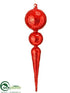 Silk Plants Direct Finial Ornament - Red - Pack of 6