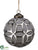 Glass Ball Ornament - Gray Silver - Pack of 6