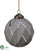 Glass Ball Ornament - Gray Silver - Pack of 6