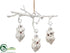Silk Plants Direct Owl Ornament - White - Pack of 6