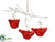 Cardinal Ornament - Red - Pack of 6