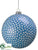 Polka Dot Ball Ornament - Blue White - Pack of 2