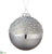 Beaded Glass Ball Ornament - Silver - Pack of 6