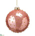 Silk Plants Direct Glittered Dots Glass Ball Ornament - Pink Gold - Pack of 6