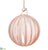 Glass Ball Ornament - Blush Frosted - Pack of 4