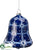 Bell Ornament - Blue White - Pack of 12