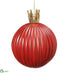 Silk Plants Direct Glass Ball Ornament With Crown - Red - Pack of 6
