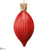 Glass Finial Ornament With Crown - Red Antique - Pack of 6
