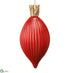 Silk Plants Direct Glass Finial Ornament With Crown - Red - Pack of 6