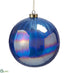 Silk Plants Direct Glass Ball Ornament - Purple Blue - Pack of 6