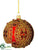 Ball Ornament - Red Gold - Pack of 6