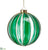 Glittered Glass Ball Ornament - Green Clear - Pack of 6