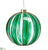 Glittered Glass Ball Ornament - Green Clear - Pack of 6