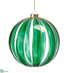 Silk Plants Direct Glittered Glass Ball Ornament - Green Clear - Pack of 6