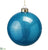 Glittered Glass Ball Ornament - Blue - Pack of 6