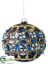Silk Plants Direct Ball Ornament - Blue - Pack of 2