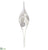 Glittered Pine Cone Glass Finial Ornament - Silver White - Pack of 8