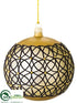 Silk Plants Direct Ball Ornament - Gold Black - Pack of 2