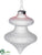 Glass Finial Ornament - Pink White - Pack of 6
